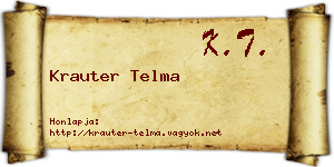 Krauter Telma névjegykártya